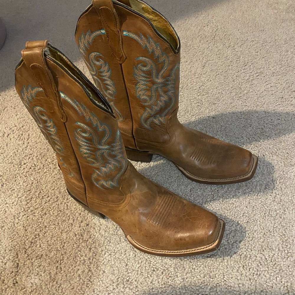Brown Western Ankle Boots